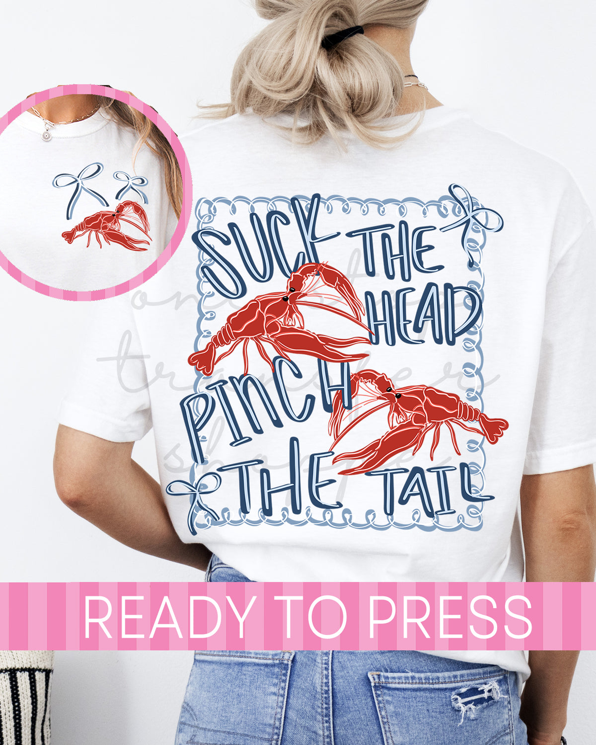 Preppy Suck The Head Pinch The Tail - Ready to Press DTF Transfer with Pocket