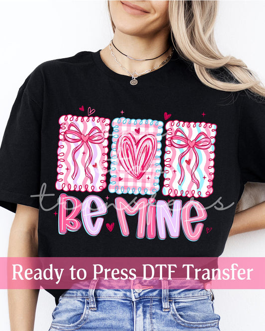 Valentine's Day Be Mine Preppy Coquette Doodle Panels - Ready to Press DTF Transfers