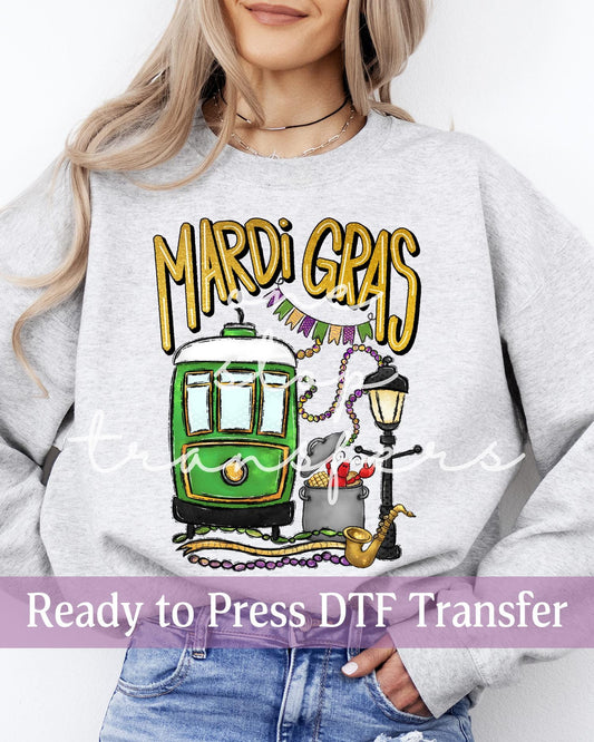 Mardi Gras Street Car - Ready to Press DTF Transfers