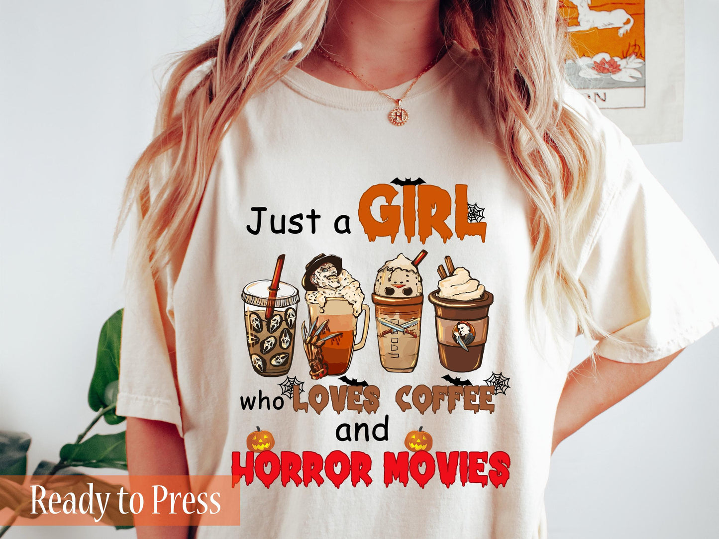 Coffe and Horror Movies - Ready to Press DTF Transfers