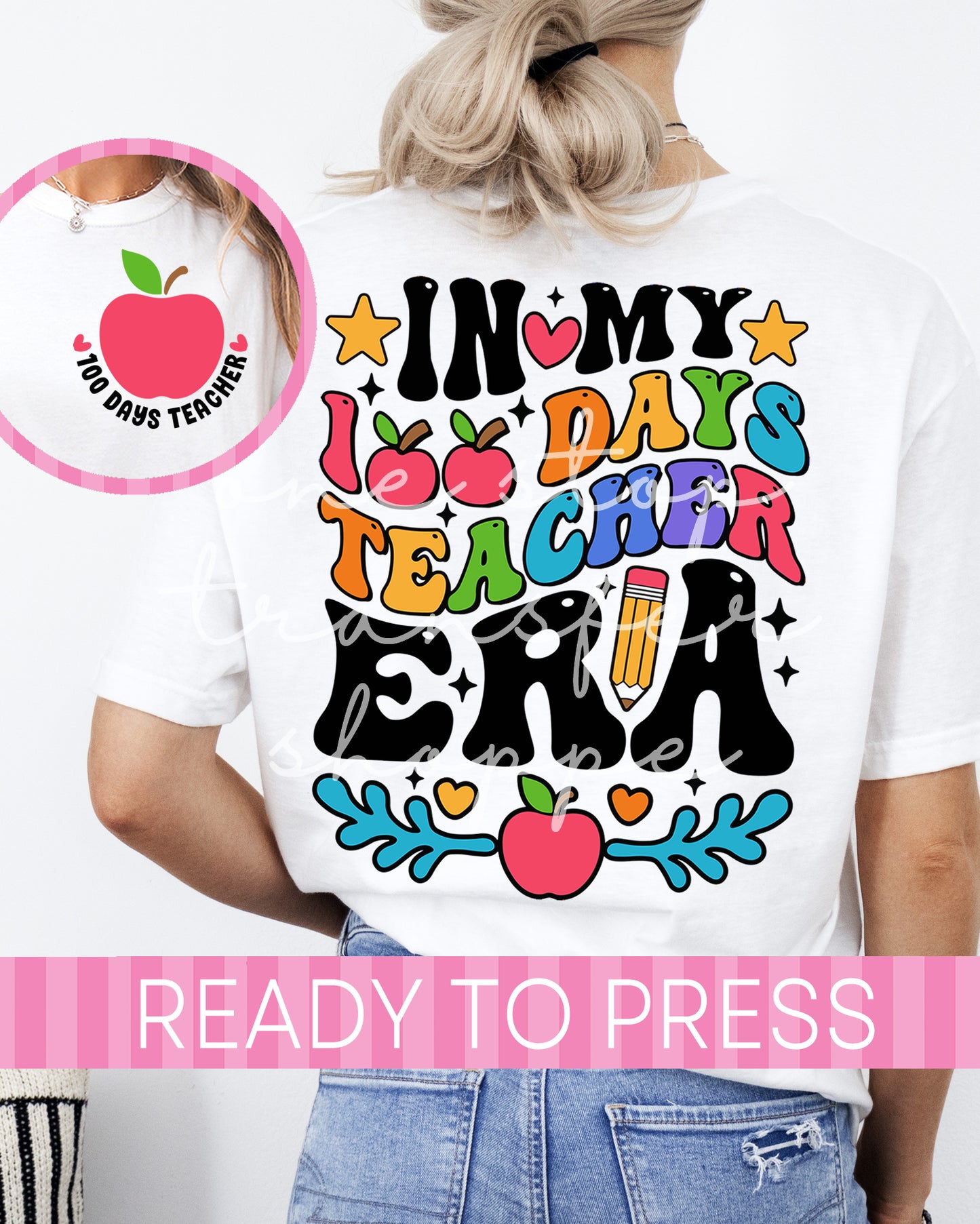 In My 100 Days Teacher Era with Pocket - Ready to Press DTF Transfers