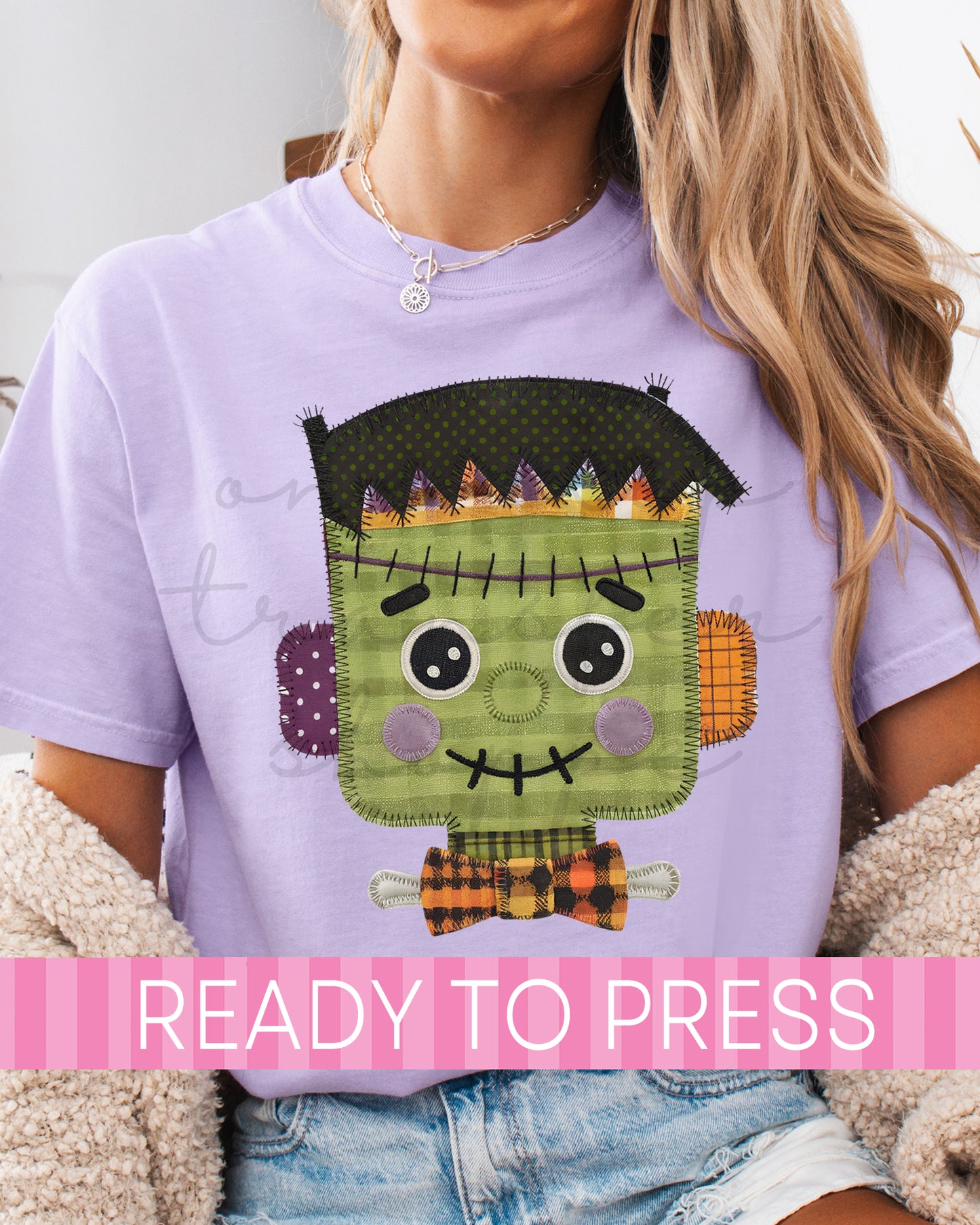 Faux Patchwork Halloween Frankenstein - Ready to Press DTF Transfers