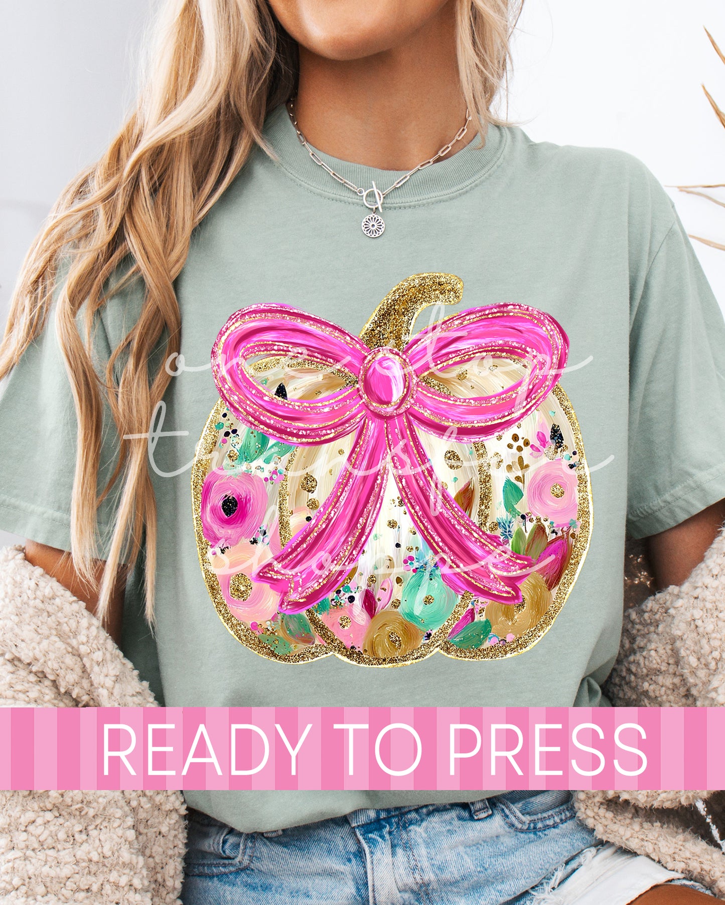 Faux Glitter Coquette Fall Pumpkin - Ready to Press DTF Transfers