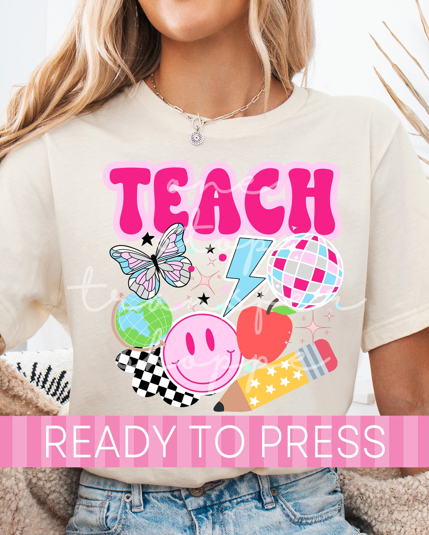 Groovy TEACH Icons - Ready to Press DTF Transfers