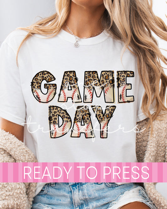 Baseball Leopard Print Game Day - Ready to Press DTF Transfers