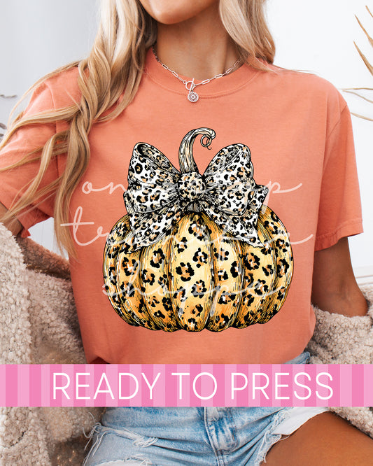 Leopard Coquette Fall Pumpkin - Ready to Press DTF Transfers