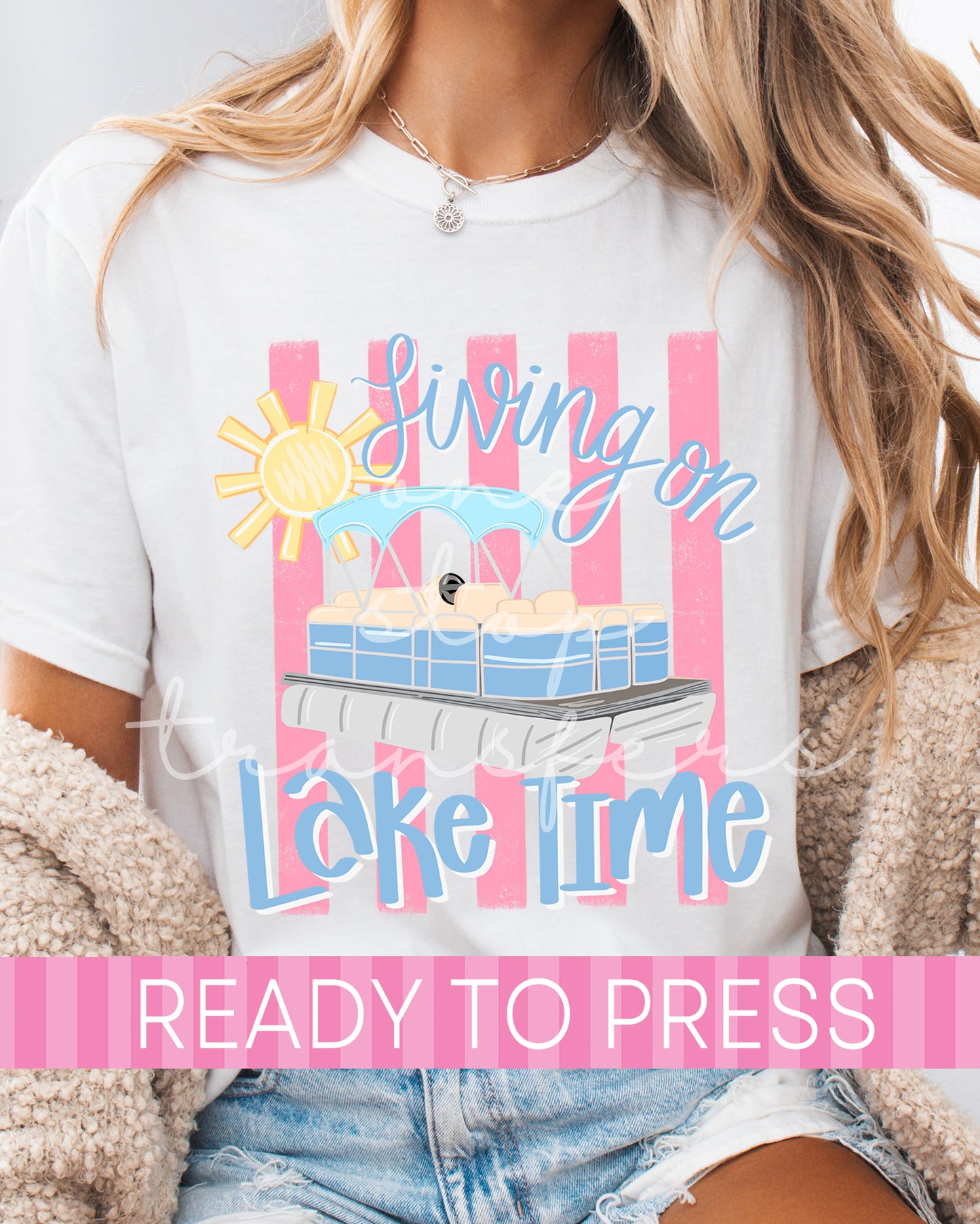 Preppy Stripes Living on Lake Time - Ready to Press DTF Transfers