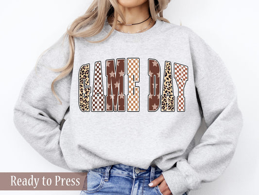 Brown Checker Game Day - Ready to Press DTF Transfers
