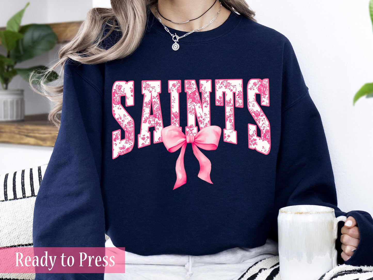 Coquette Chinoiserie Varsity SAINTS - Ready to Press DTF Transfers