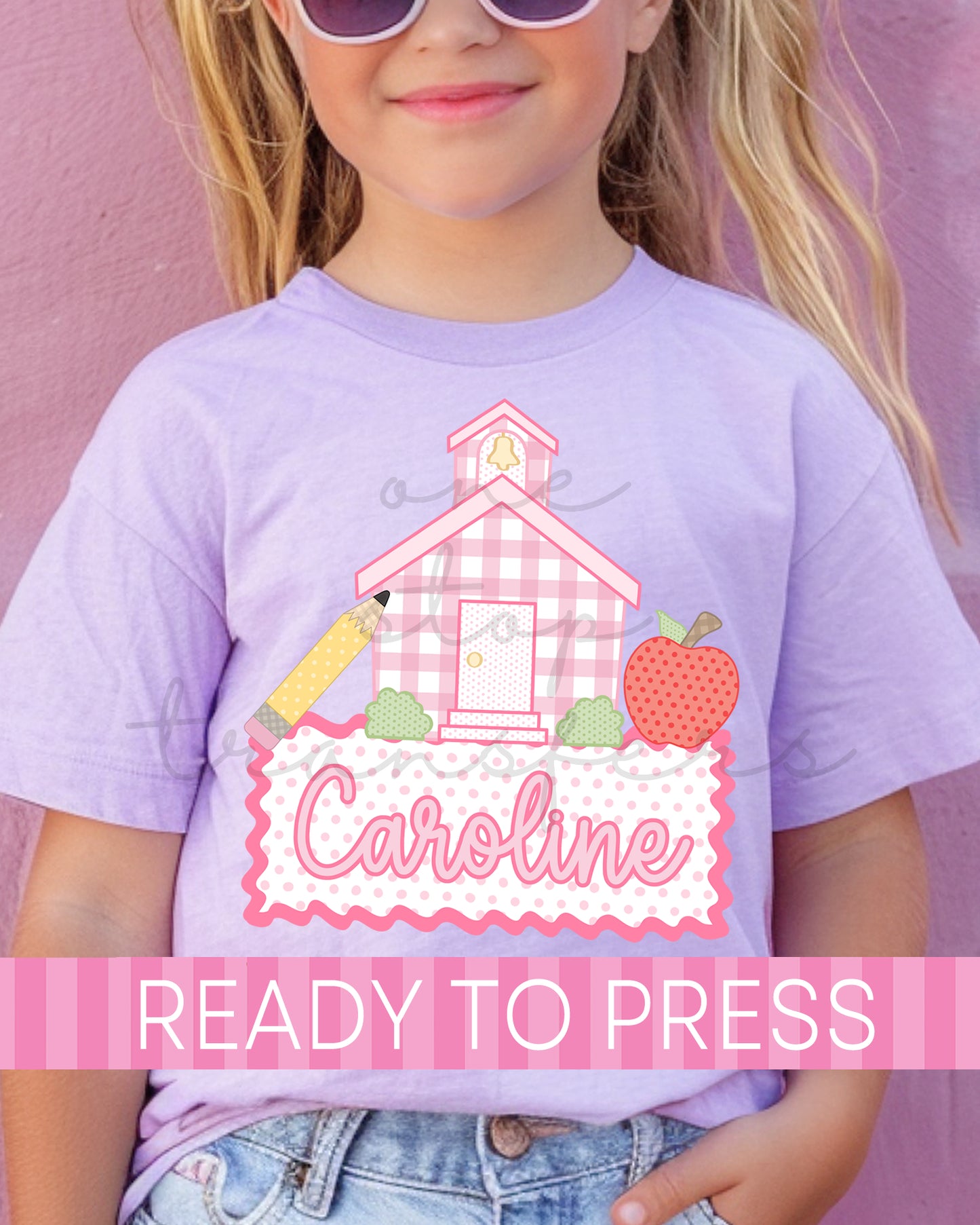 Custom Name Preppy Girl School House - Ready to Press DTF Transfers