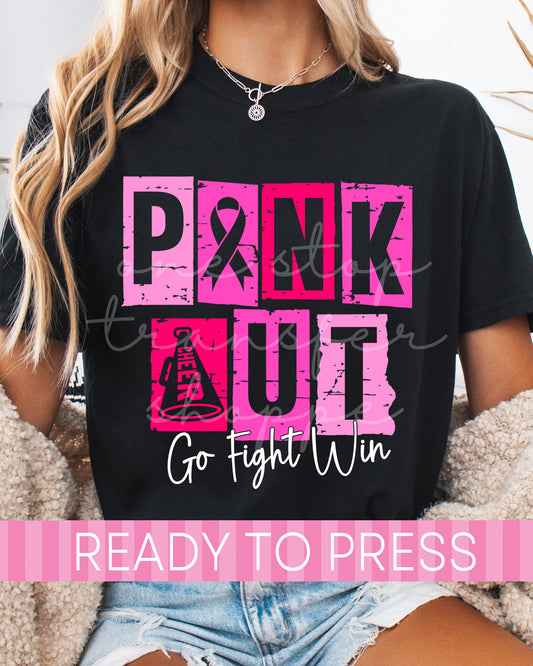 Cheer Pink Out Blocks - Ready to Press DTF Transfers