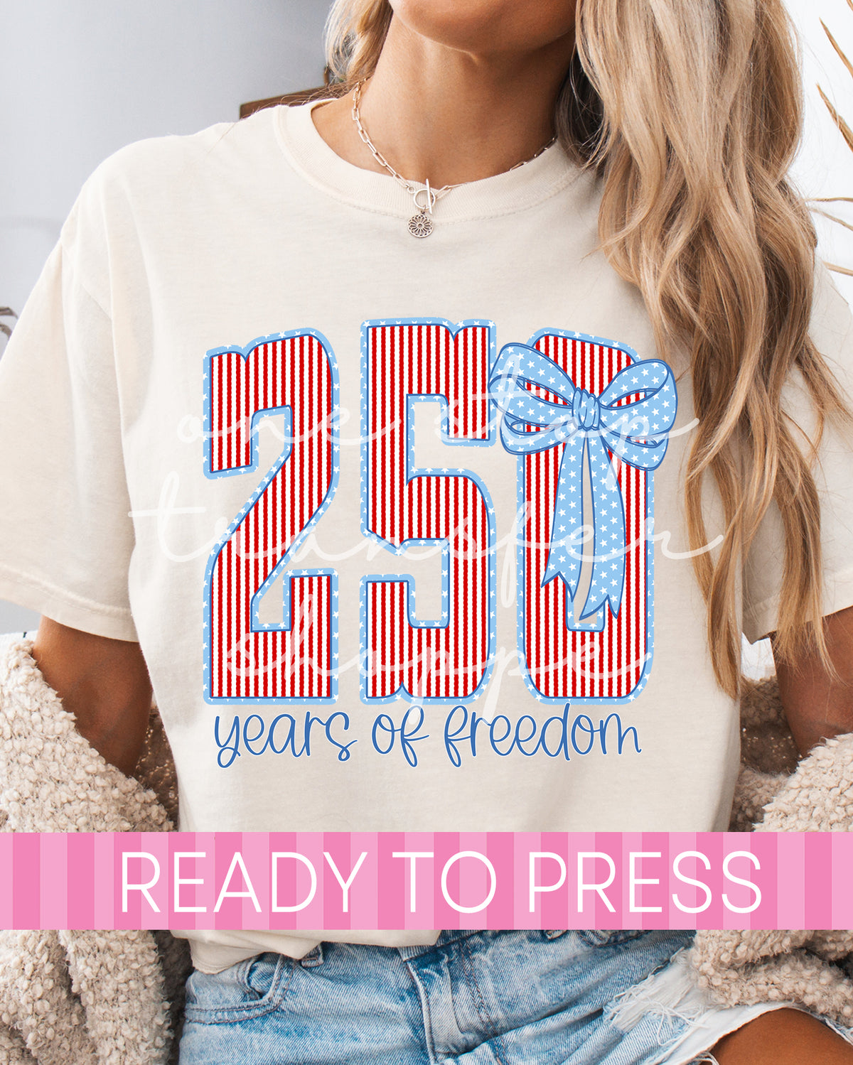 Preppy Coquette Striped 250 Years of Freedom - Ready to Press DTF Transfers