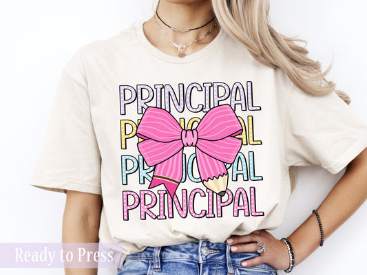 Coquette Stacked School Principal - Ready to Press DTF Transfers