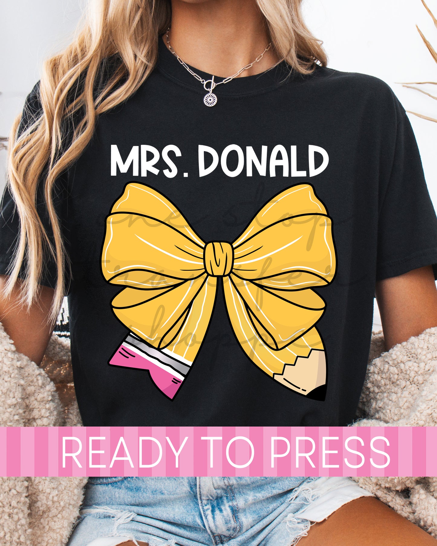 Custom Name Teacher Coquette Pencil - Ready to Press DTF Transfers