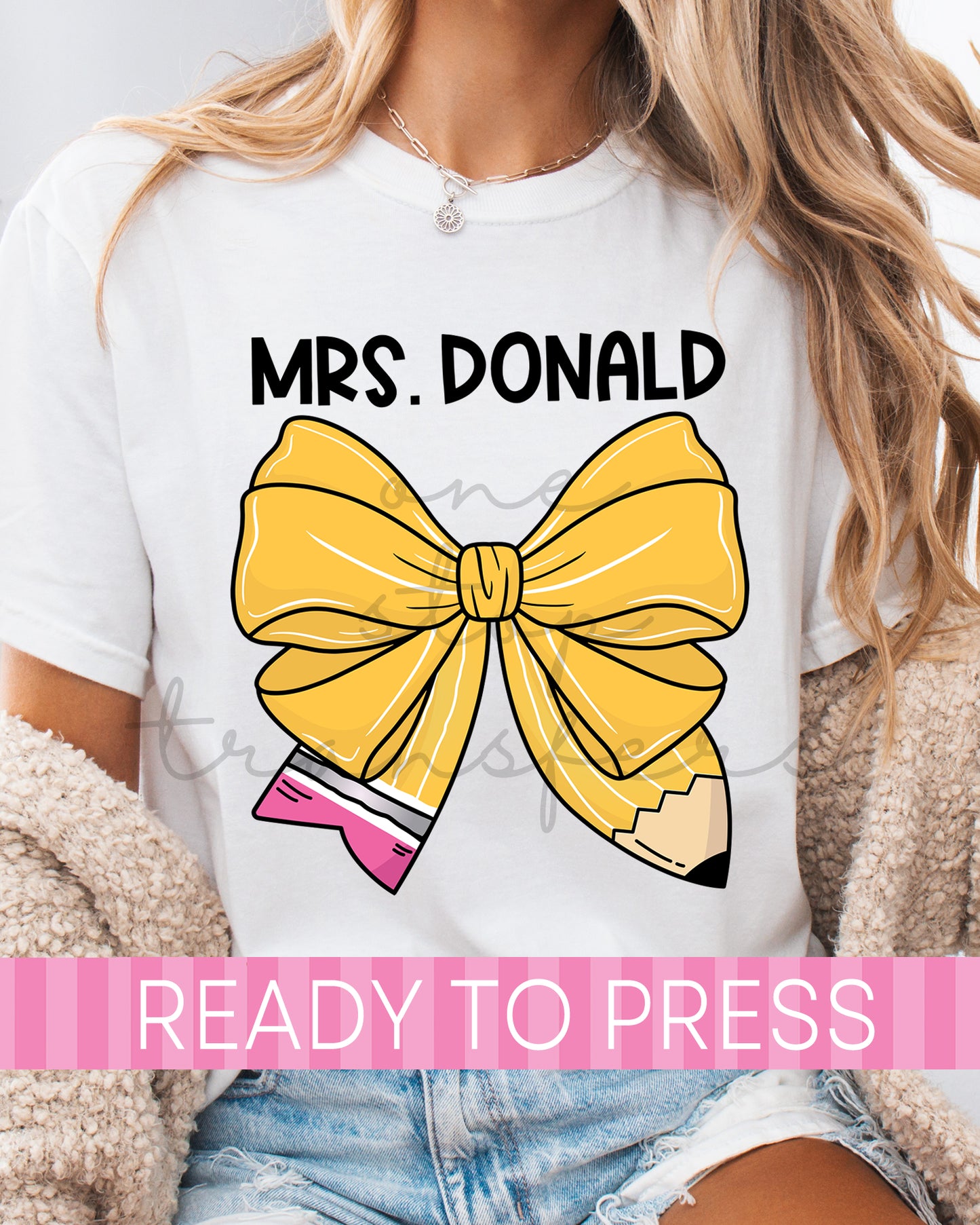 Custom Name Teacher Coquette Pencil - Ready to Press DTF Transfers