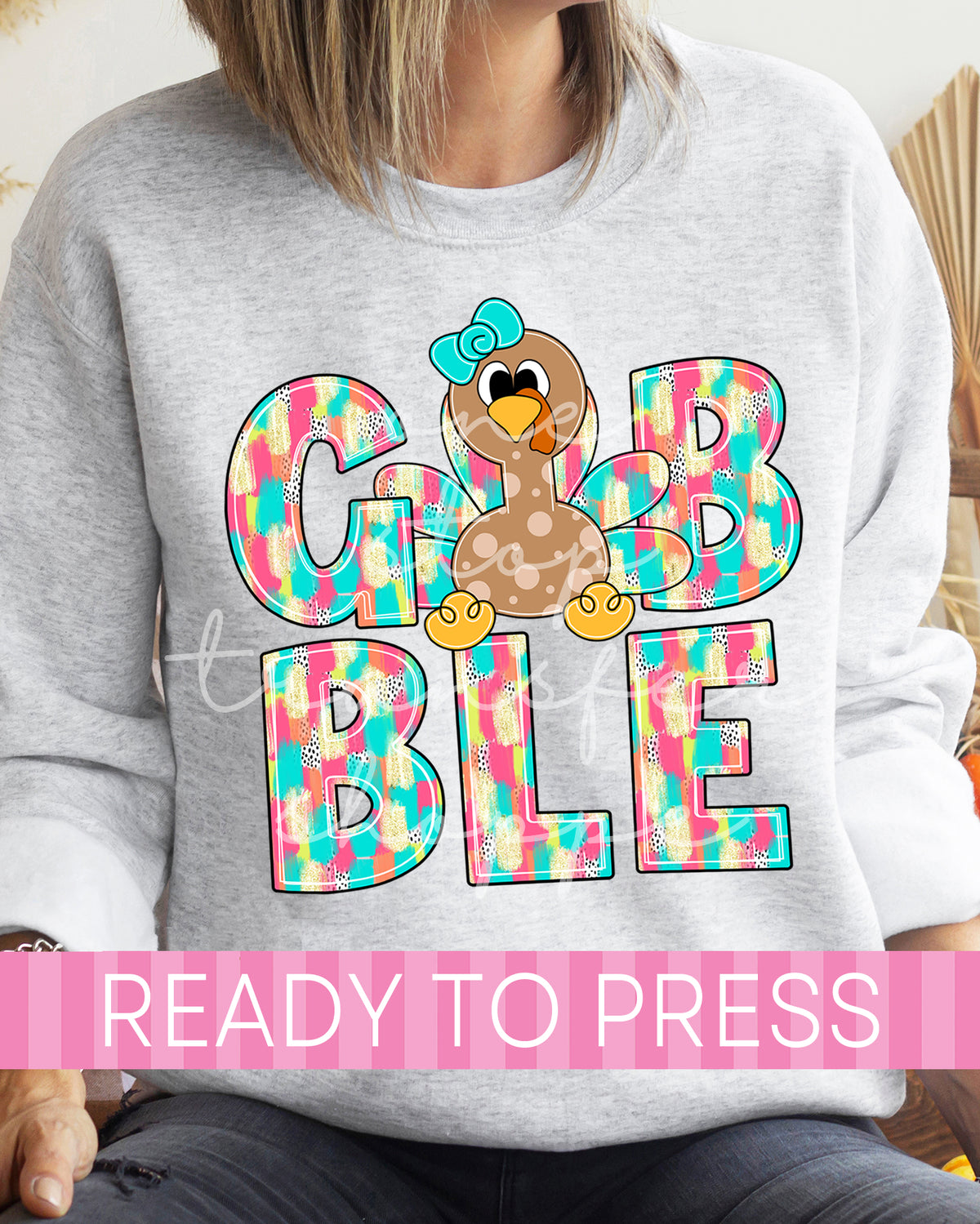Cute Watercolor Gobble Turkey - Ready to Press DTF Transfers