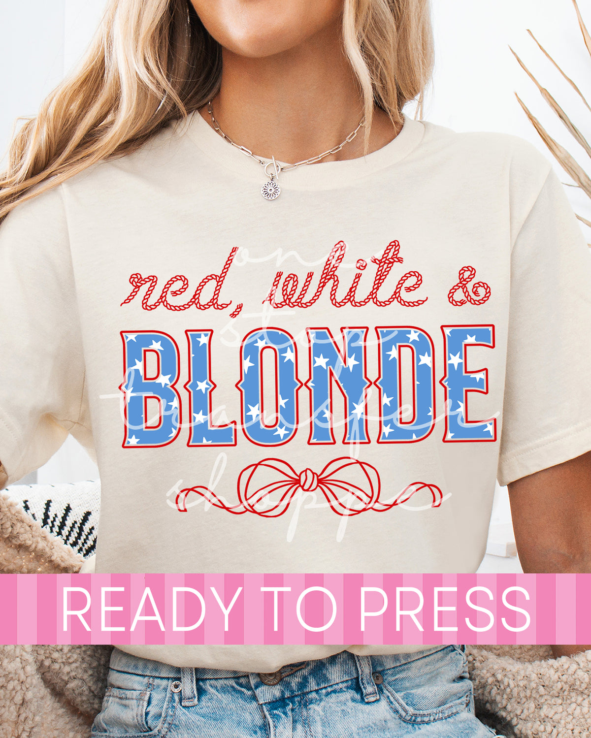 Red White and Blonde - Ready to Press DTF Transfers