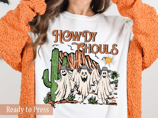 Howdy Ghouls Cowboy Ghost - Ready to Press DTF Transfers