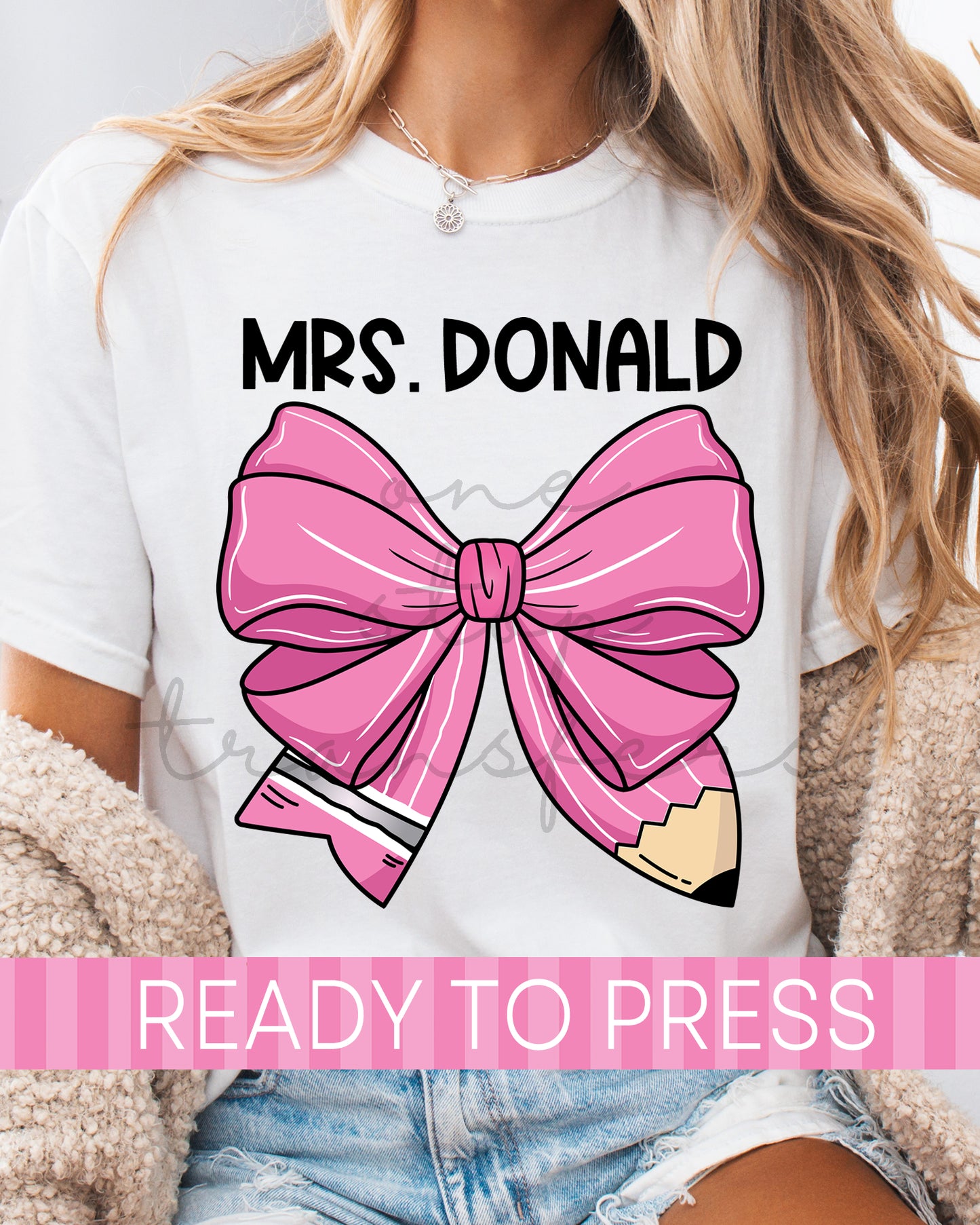 Custom Name Teacher Coquette Pencil - Ready to Press DTF Transfers