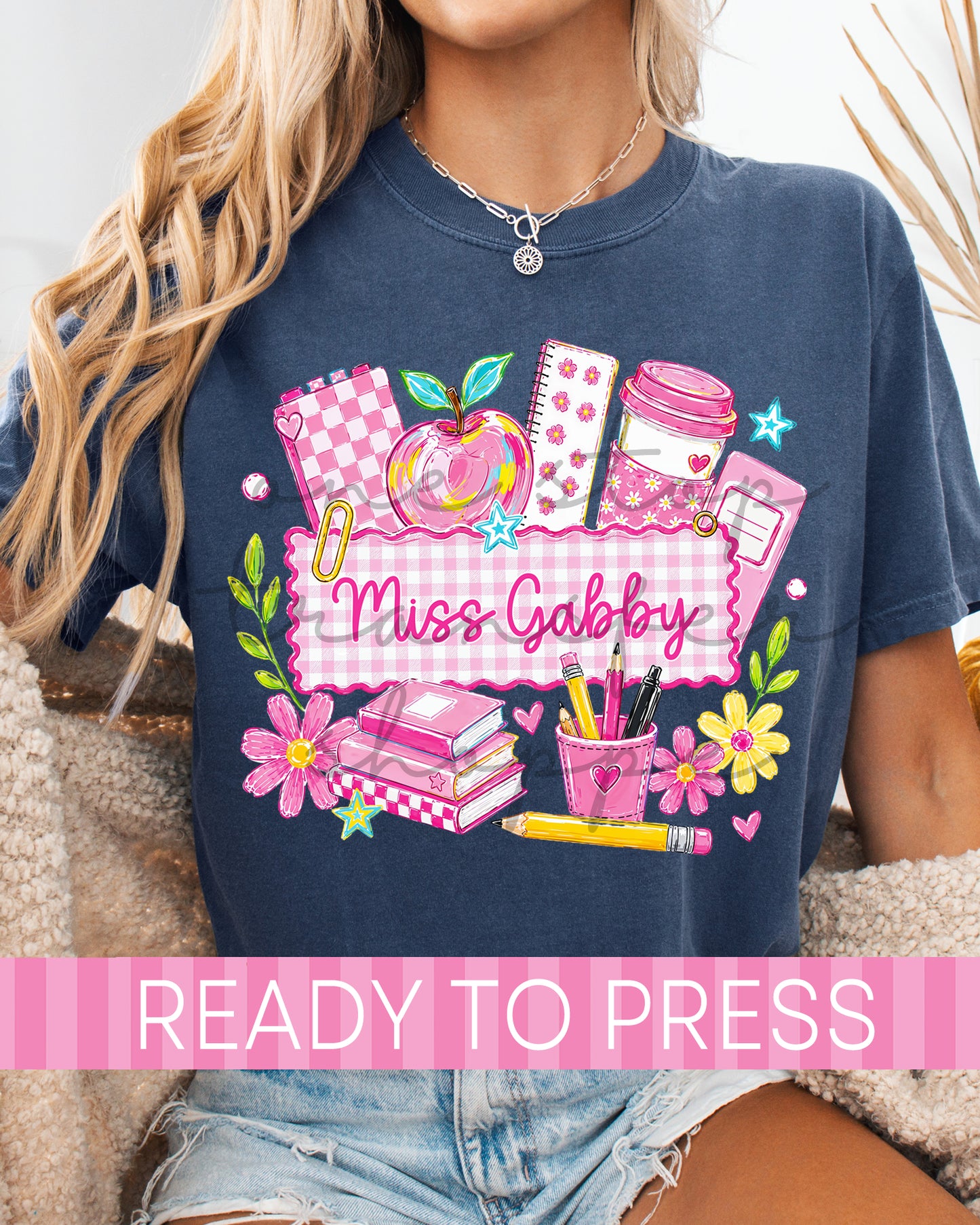 Custom Name Teacher School Supplies - Ready to Press DTF Transfers
