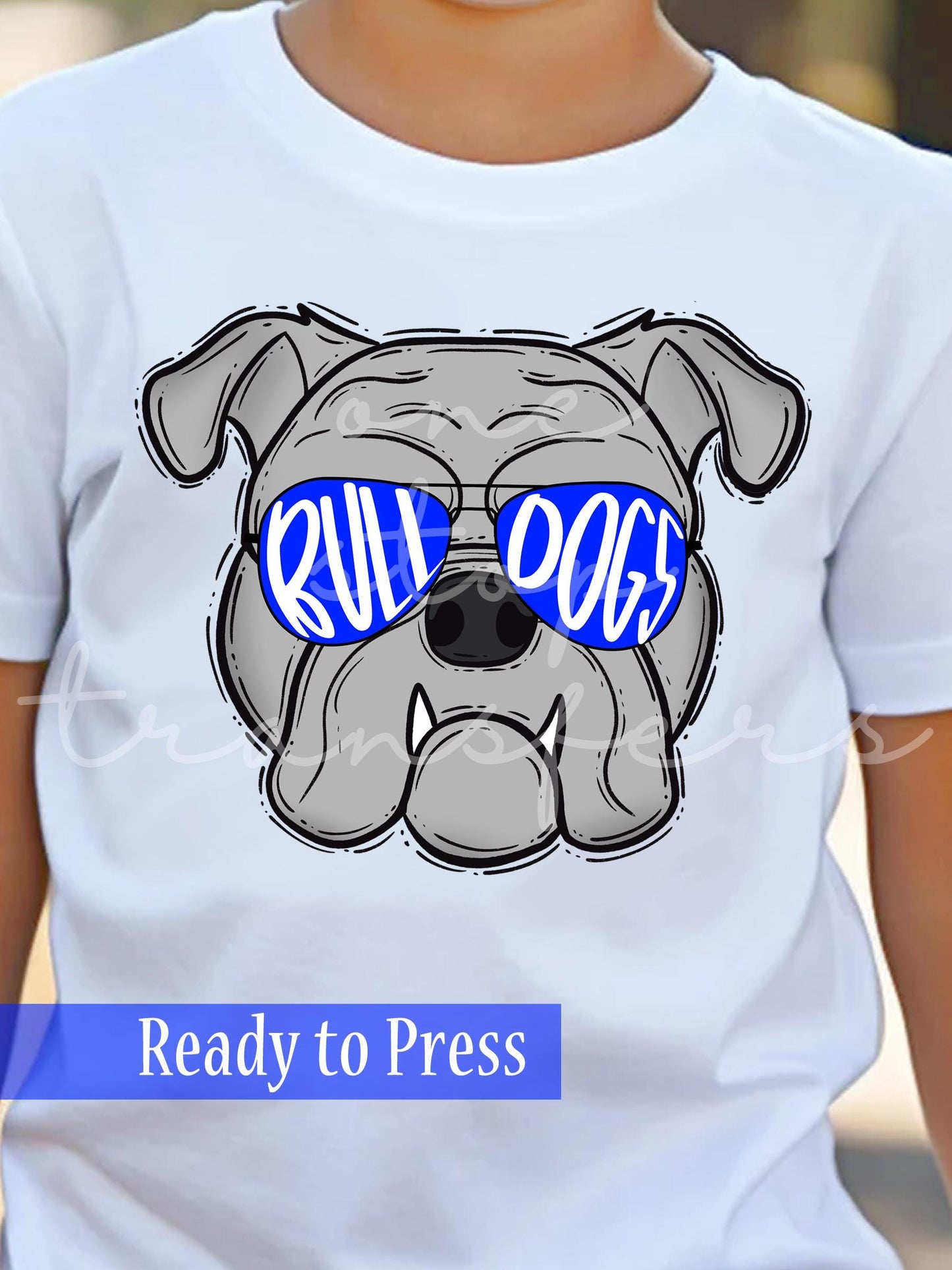 Preppy Bulldog Mascot with Glasses - Ready to Press DTF Transfers