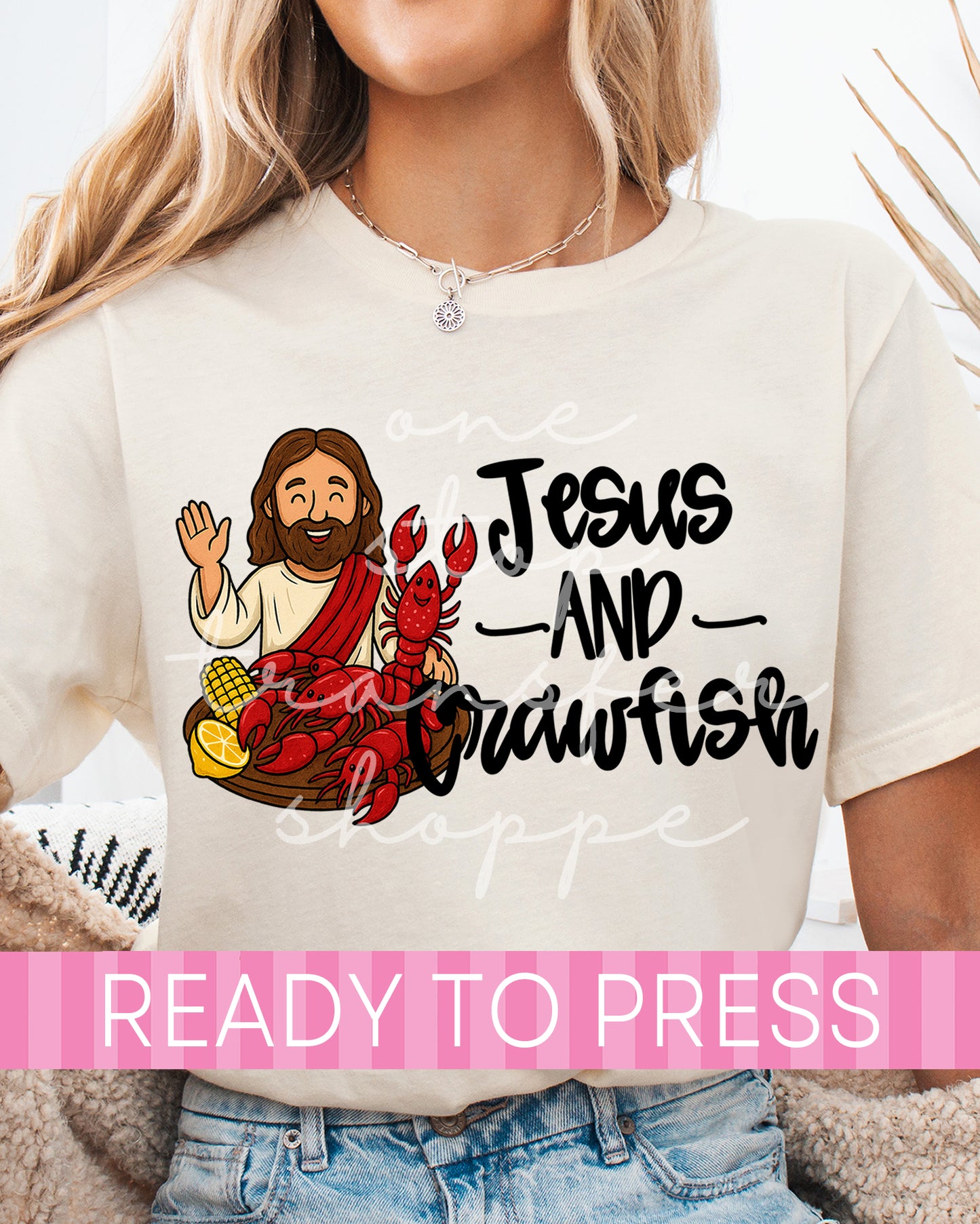 Jesus and Crawfish - Ready to Press DTF Transfers