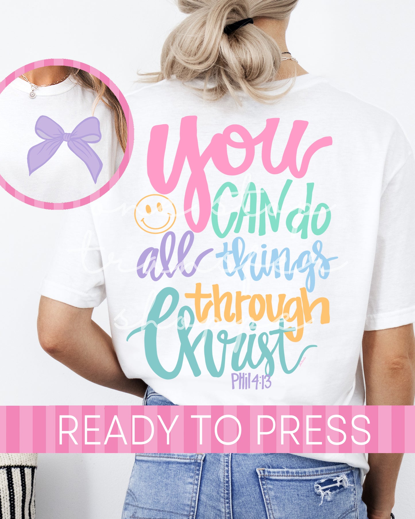 Pastel You Can Do All Things Through Christ - Ready to Press DTF Transfer with Pocket