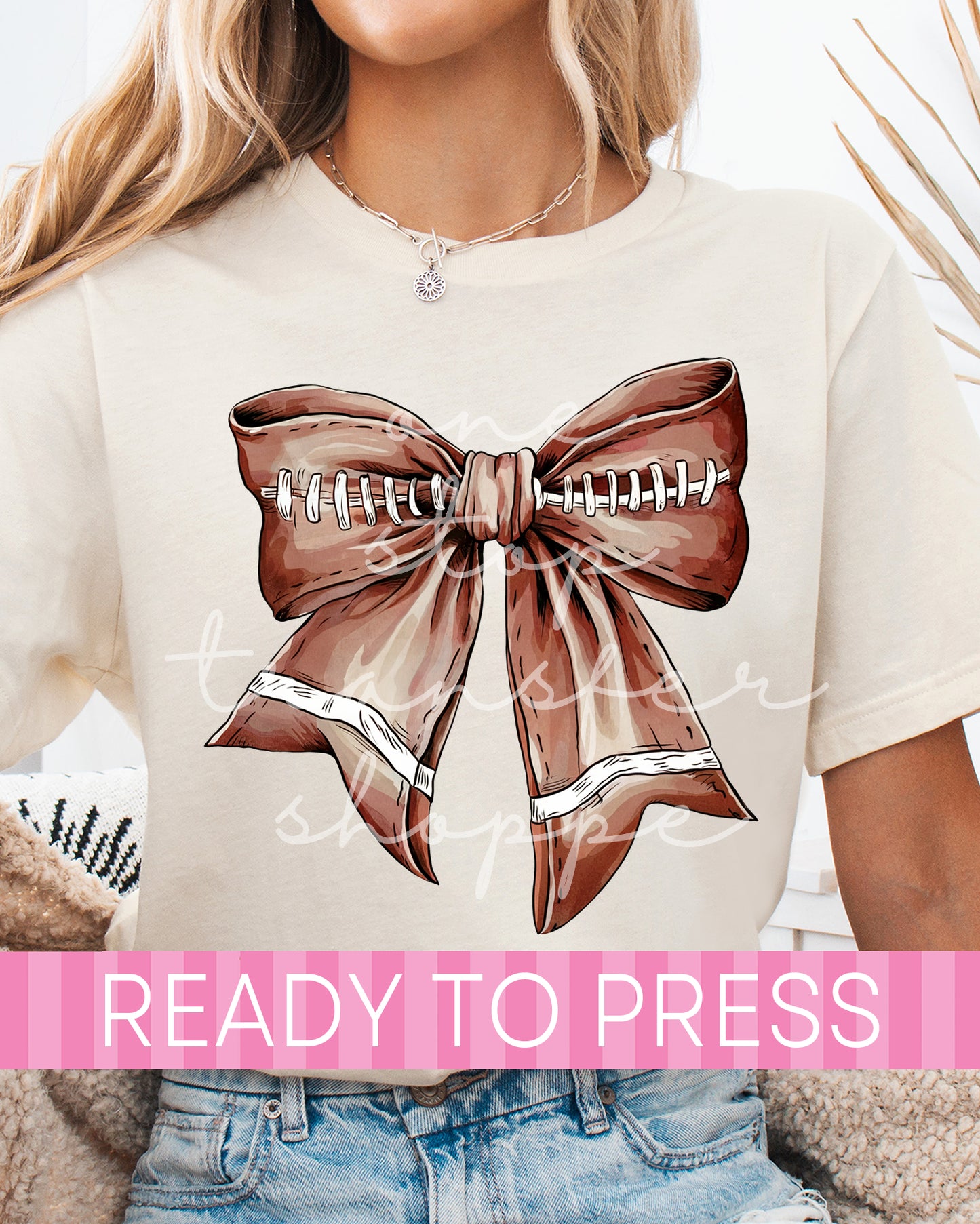 Coquette Football Bow - Ready to Press DTF Transfers