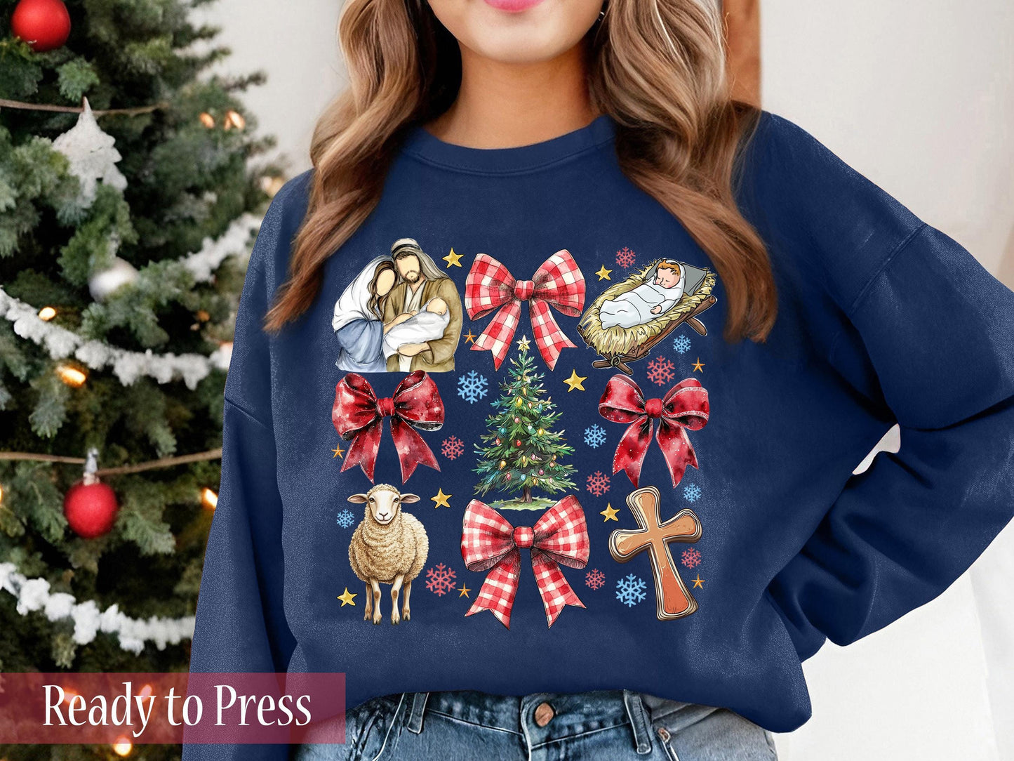 Coquette Christmas Away In A Manger - Ready to Press DTF Transfers