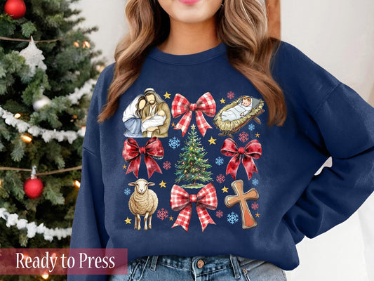 Coquette Christmas Away In A Manger - Ready to Press DTF Transfers