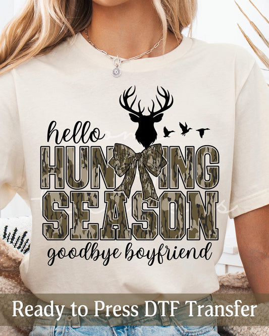 Coquette Camo Hello Hunting Season Goodbye Boyfriend - Ready to Press DTF Transfers