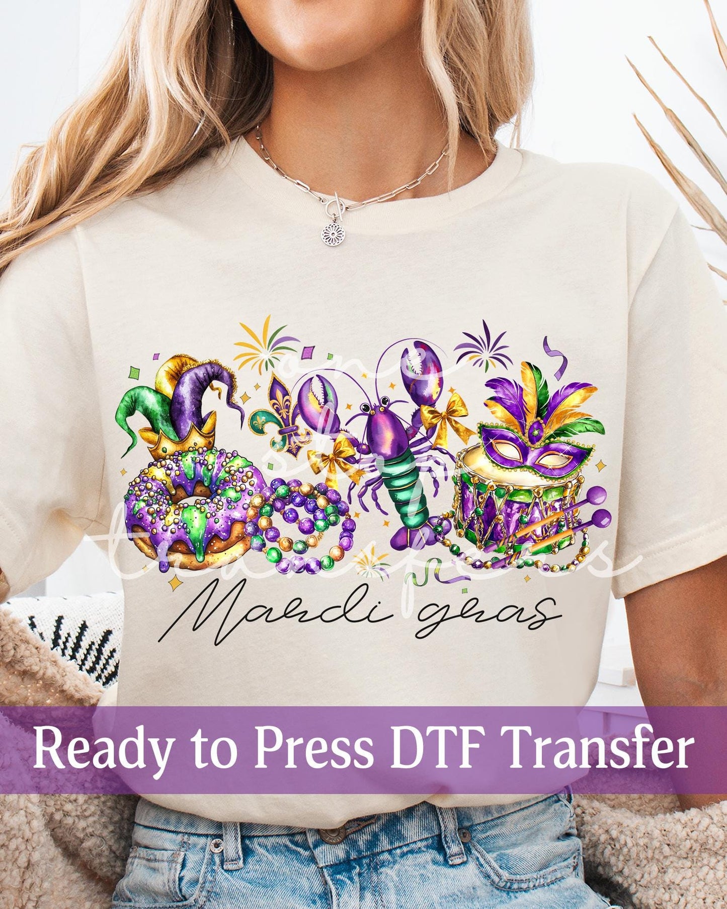 Elegant Mardi Gras Vibes - Ready to Press DTF Transfers