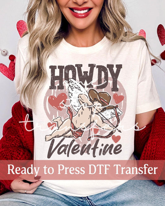 Valentine's Day Vintage Howdy Valentine - Ready to Press DTF Transfers