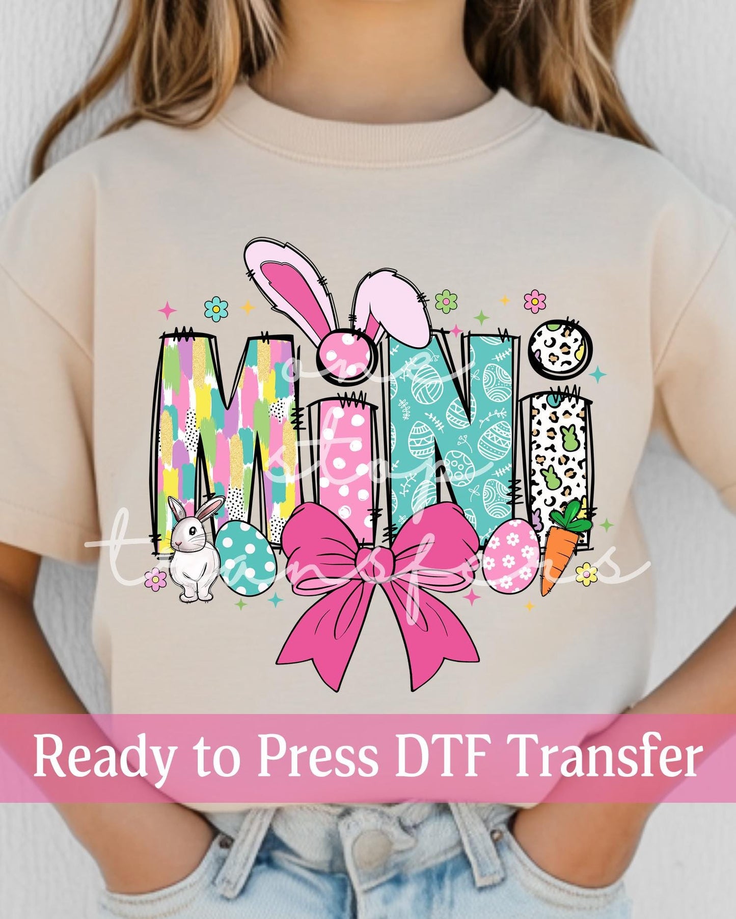 Coquette Easter Bunny MINI - Ready to Press DTF Transfers