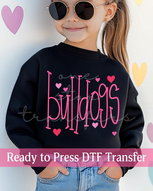 Valentine's Day Bulldogs Hearts - Ready to Press DTF Transfers