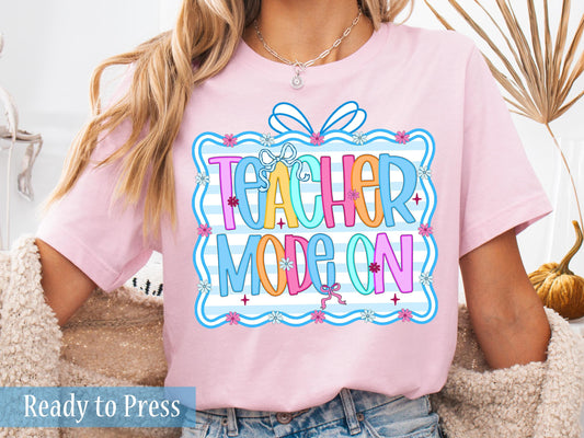 Preppy Scallop Stripes Teacher Mode On - Ready to Press DTF Transfers
