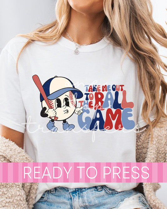 Vintage Take Me Out To The Ball Game - Ready to Press DTF Transfers