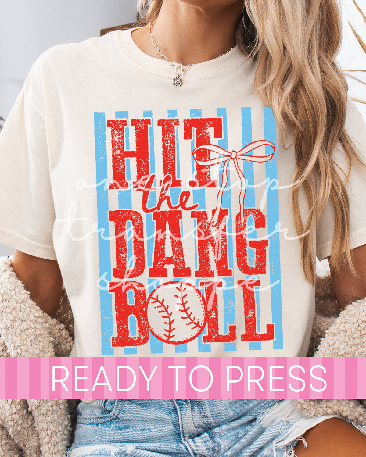Trendy Stripes Baseball Hit The Dang Ball - Ready to Press DTF Transfers