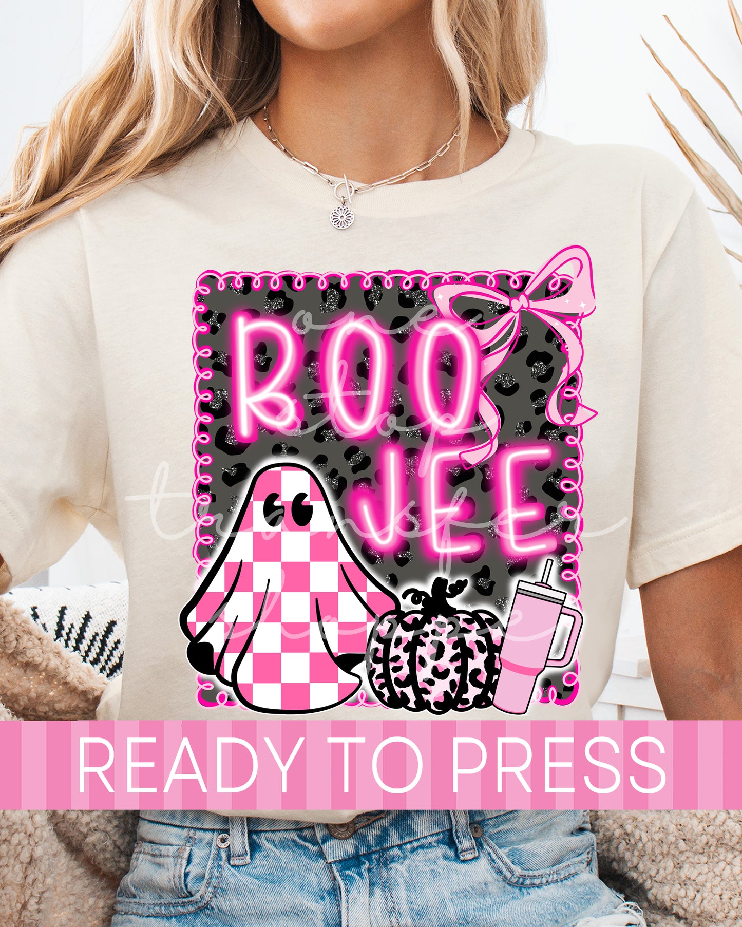 Preppy Neon Leopard BOOJEE Ghost - Ready to Press DTF Transfers