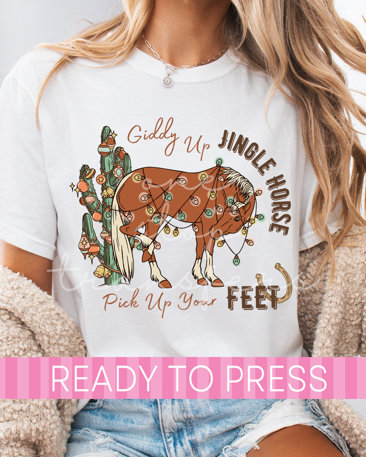 Giddy Up Jingle Horse  - Ready to Press DTF Transfers