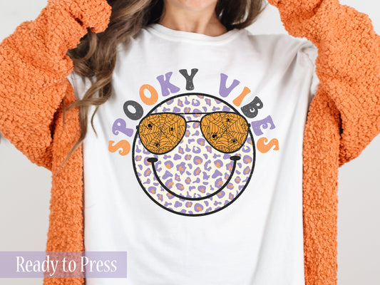 Spooky Vibes Smiley Face - Ready to Press DTF Transfers