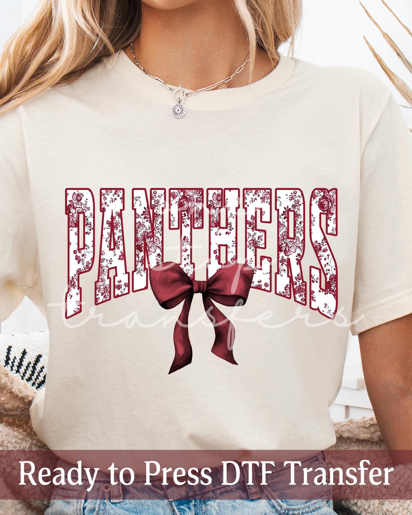 Coquette Chinoiserie Varsity Panthers - Ready to Press DTF Transfers