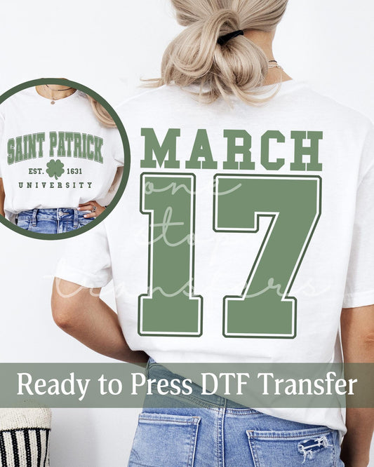 St. Patrick's University - Ready to Press DTF Transfers