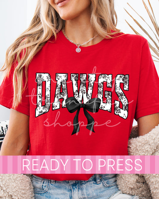 Coquette Chinoiserie Varsity DAWGS - Ready to Press DTF Transfers