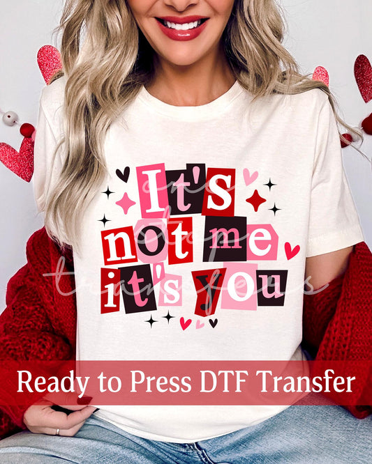 Valentine's Day It's Not Me It's You Letter Blocks - Ready to Press DTF Transfers