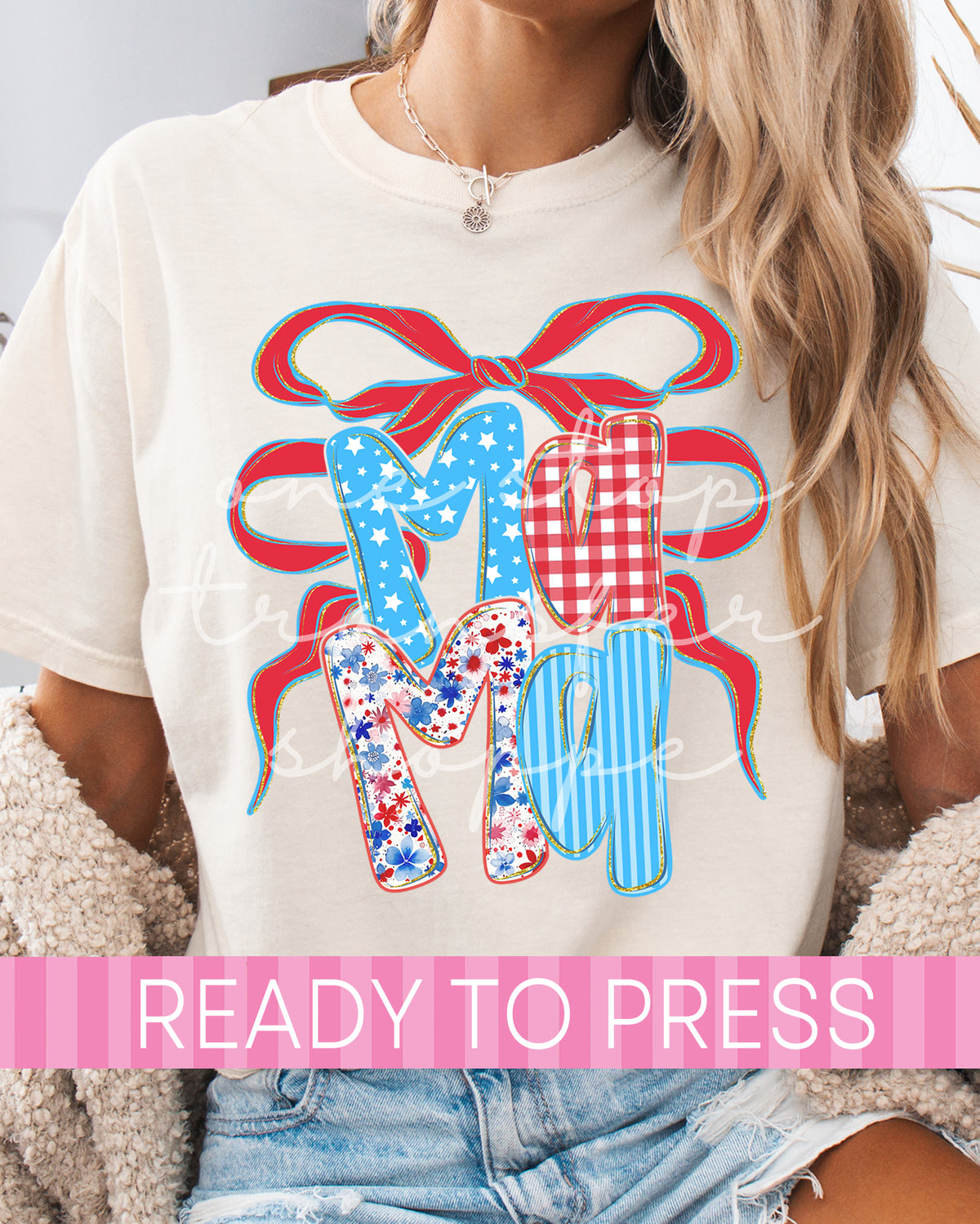4th of July Preppy Floral Coquette Mama, Mimi, Nana, Gigi - Ready to Press DTF Transfers