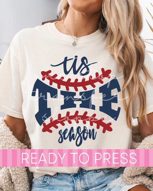 Tis The Season Baseball Stitches - Ready to Press DTF Transfers