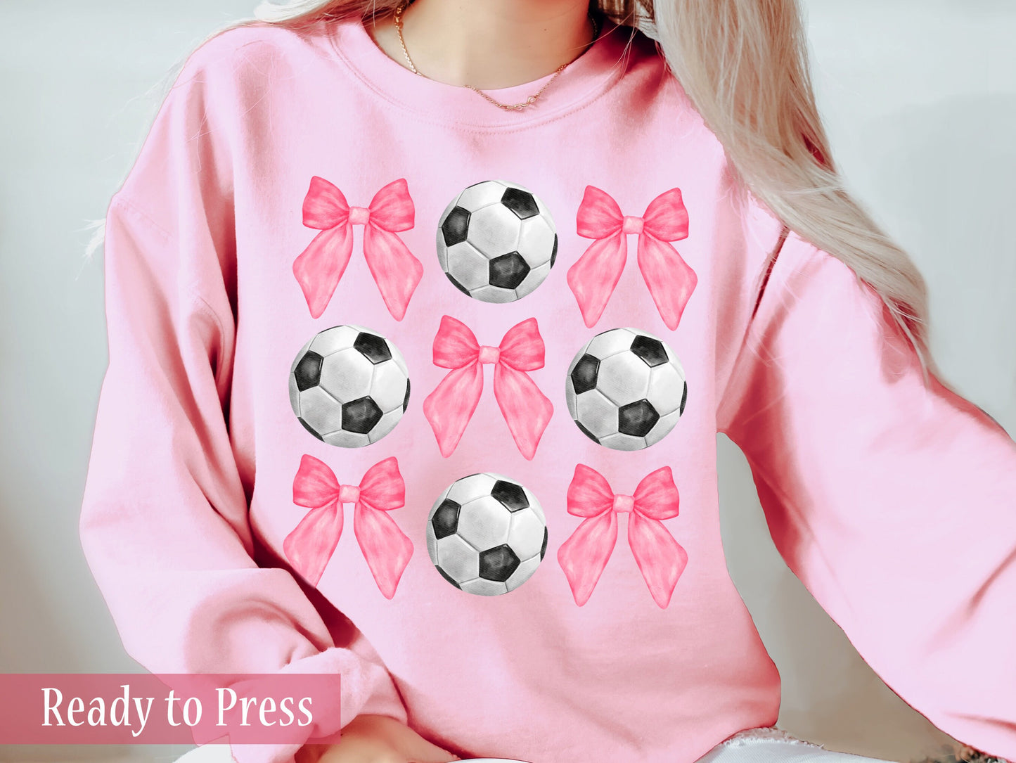 Coquette Soccer Balls and Bows - Ready to Press DTF Transfers