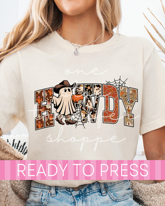 Western Howdy Ghost - Ready to Press DTF Transfers