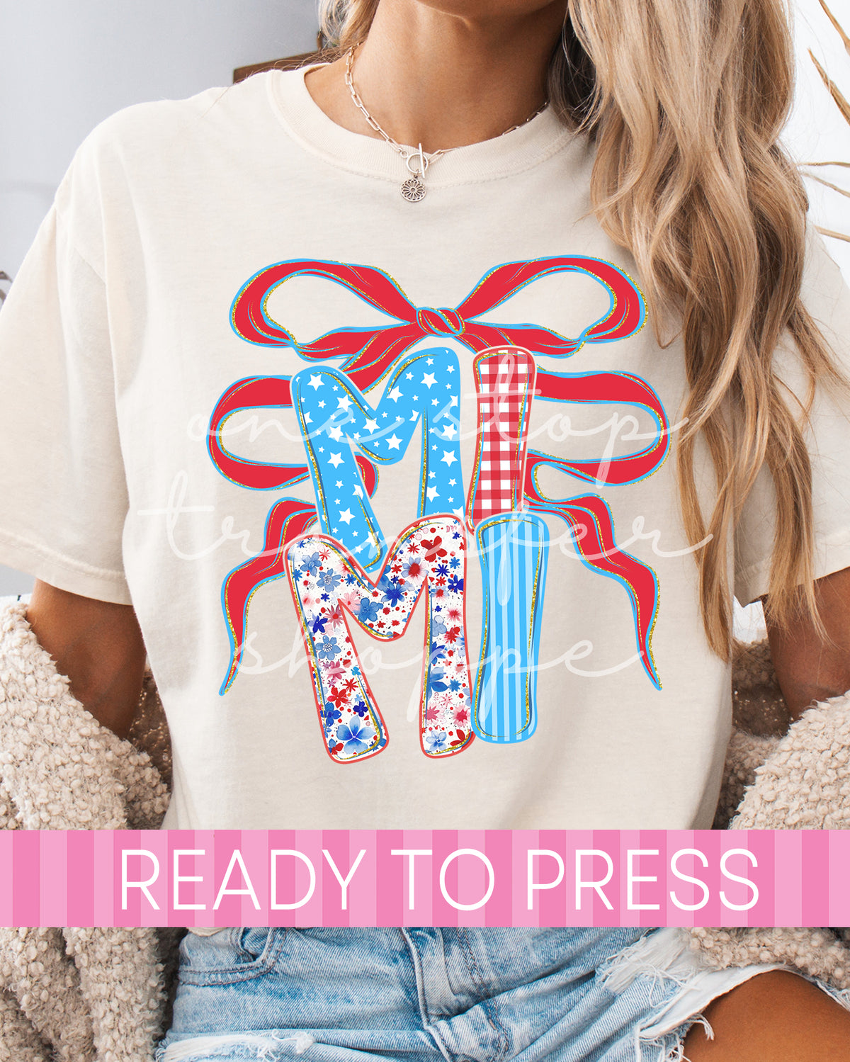 4th of July Preppy Floral Coquette Mama, Mimi, Nana, Gigi - Ready to Press DTF Transfers